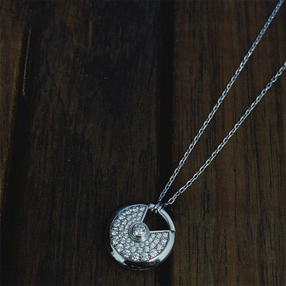 [LOXURA]AMULETTE SILVER FULL DIAMOND NECKLACE