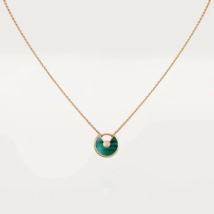 [LOXURA]AMULETTE ROSE GOLD MALACHITE NECKLACE