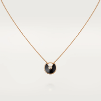 [LOXURA]AMULETTE ROSE GOLD ONYX NECKLACE