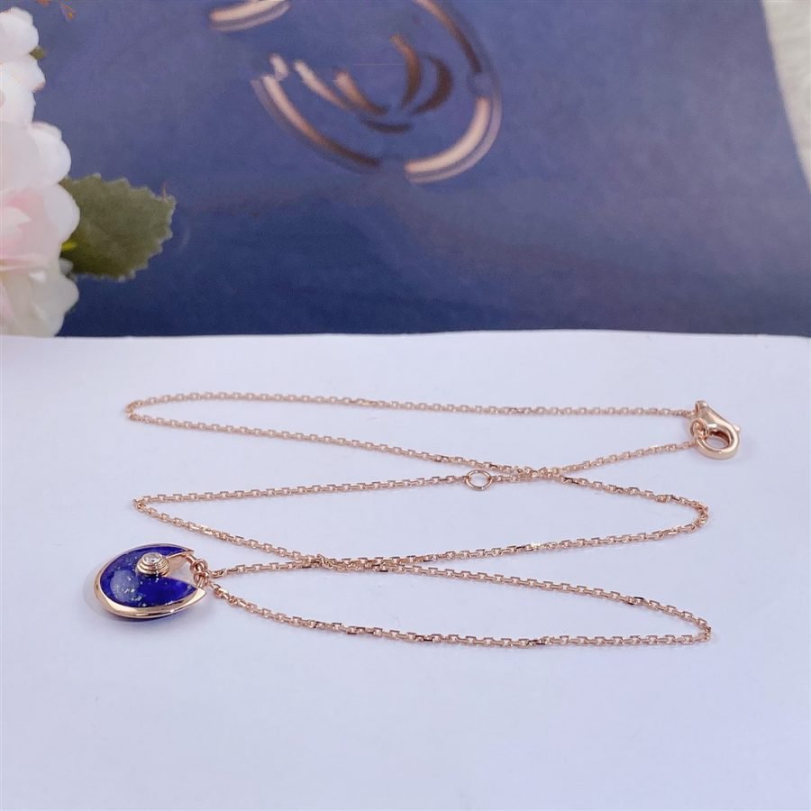 [LOXURA]AMULETTE ROSE GOLD AGATE NECKLACE