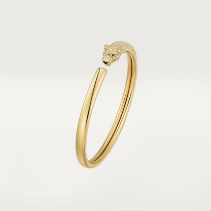 [LOXURA]PANTHERE GOLD DIAMOND OPEN BRACELET