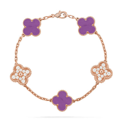 [LOXURA] CLOVER 5 MOTIF VIOLET BRACELET COLLECTION