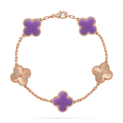[LOXURA]CLOVER 5 MOTIF LIGHT PURPLE BRACELET COLLECTION