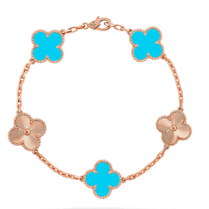 [LOXURA] CLOVER 5 MOTIF TURQUOISE BRACELET COLLECTION