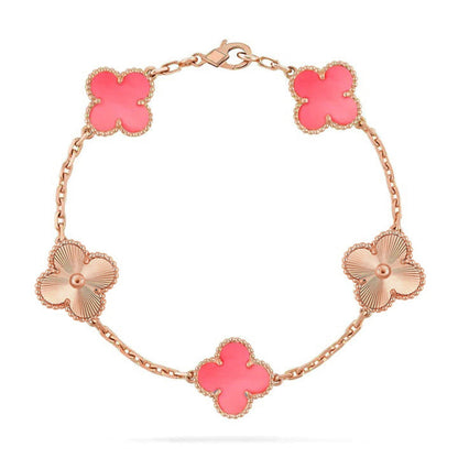 [LOXURA] CLOVER 5 MOTIFS  PINK MOP BRACELET COLLECTION