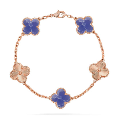 [LOXURA]CLOVER 5 MOTIF BLUE VEINS BRACELET COLLECTION