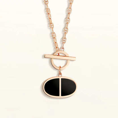 [LOXURA]CHAINE VERSO BLACK CERAMIC NECKLACE
