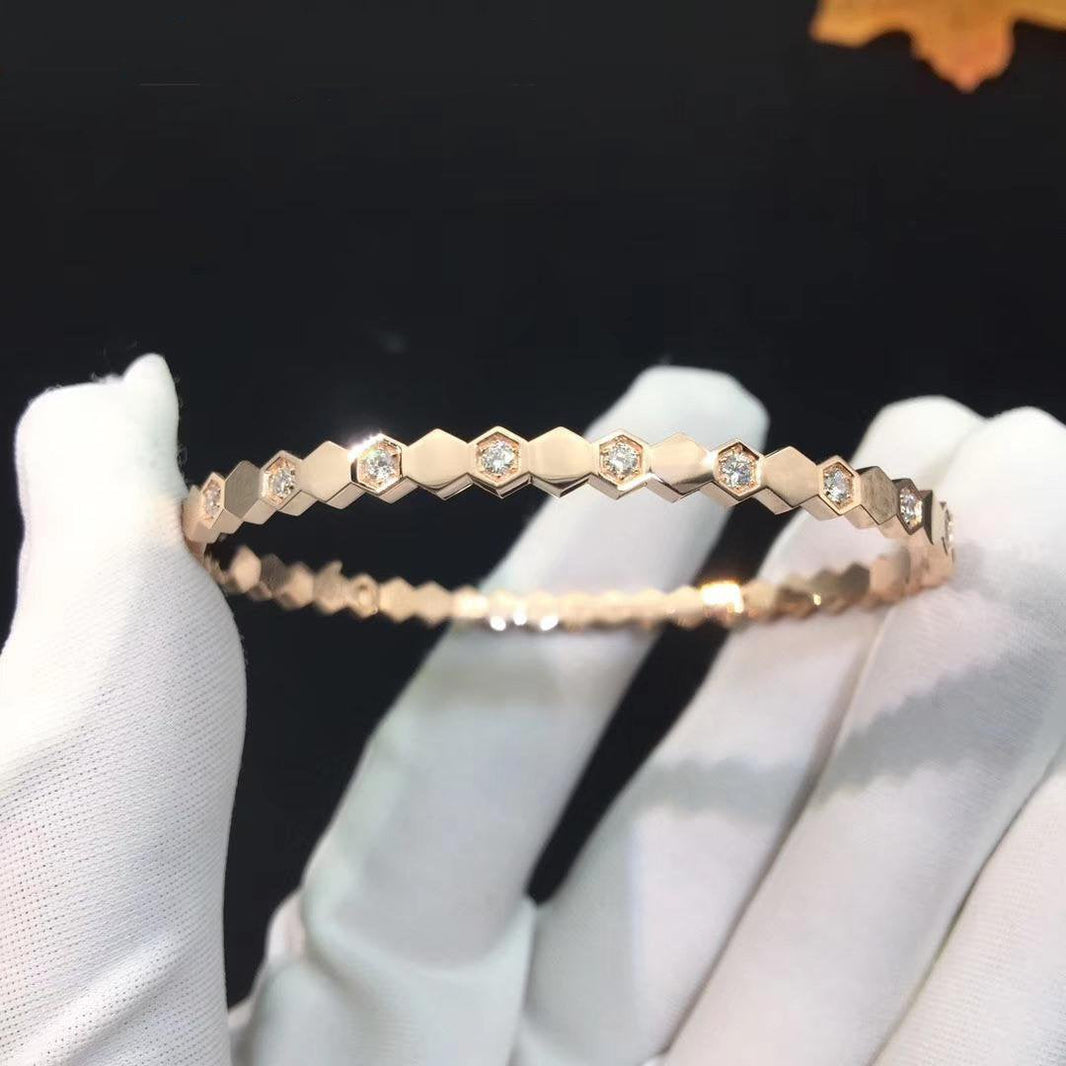 [LOXURA]BEE LOVE PINK GOLD DIAMOND BRACELET