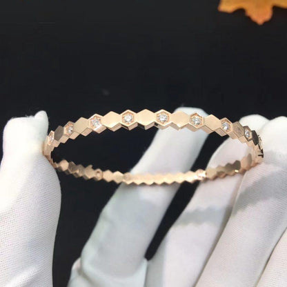 [LOXURA]BEE LOVE PINK GOLD DIAMOND BRACELET