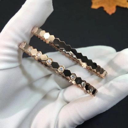 [LOXURA]BEE LOVE PINK GOLD DIAMOND BRACELET
