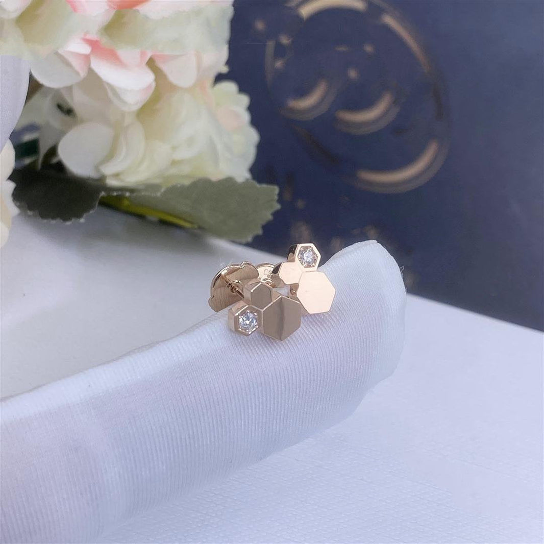 [LOXURA]BEE LOVE PINK GOLD DIAMOND EARRINGS