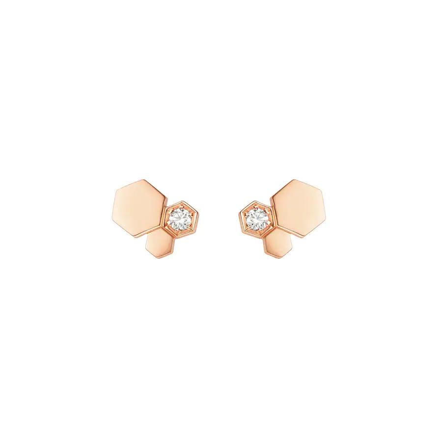 [LOXURA]BEE LOVE PINK GOLD DIAMOND EARRINGS