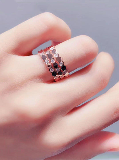 [LOXURA]BEE LOVE RING PINK GOLD DIAMOND