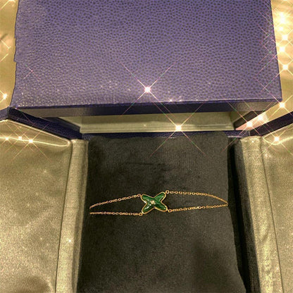 [LOXURA]JEUX BRACELET MALACHITE PINK GOLD 1 DIAMOND