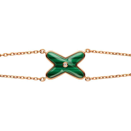 [LOXURA]JEUX BRACELET MALACHITE PINK GOLD 1 DIAMOND