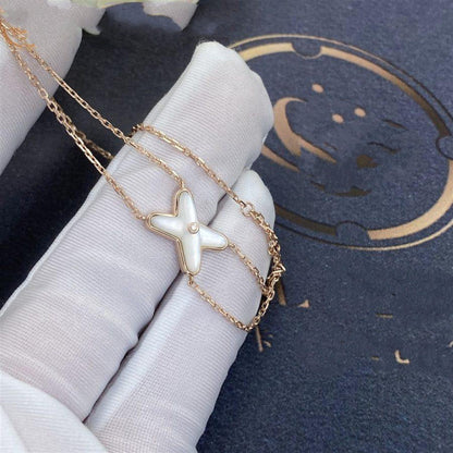 [LOXURA]JEUX BRACELET WHITE MOP PINK GOLD 1 DIAMOND