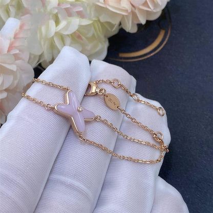 [LOXURA]JEUX BRACELET PINK MOP PINK GOLD 1 DIAMOND