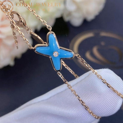 [LOXURA]JEUX BRACELET TURQUOISE PINK GOLD 1 DIAMOND