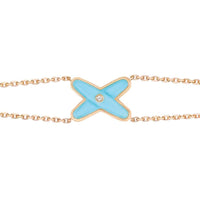 [LOXURA]JEUX BRACELET TURQUOISE PINK GOLD 1 DIAMOND