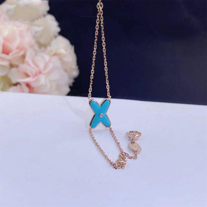 [LOXURA]JEUX BRACELET TURQUOISE PINK GOLD 1 DIAMOND