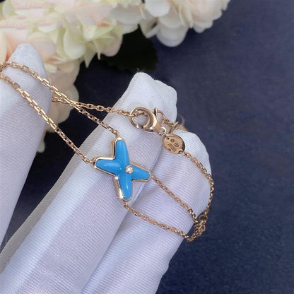 [LOXURA]JEUX BRACELET TURQUOISE PINK GOLD 1 DIAMOND