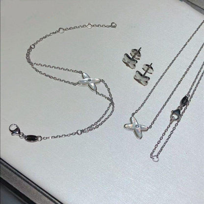 [LOXURA]JEUX BRACELET WHITE MOP SILVER 1 DIAMOND