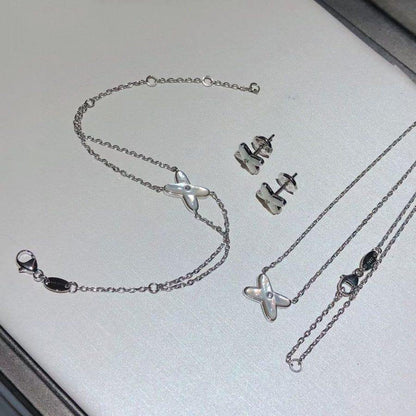 [LOXURA]JEUX BRACELET WHITE MOP SILVER 1 DIAMOND