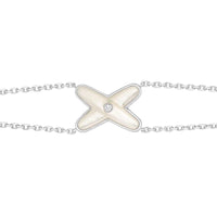 [LOXURA]JEUX BRACELET WHITE MOP SILVER 1 DIAMOND