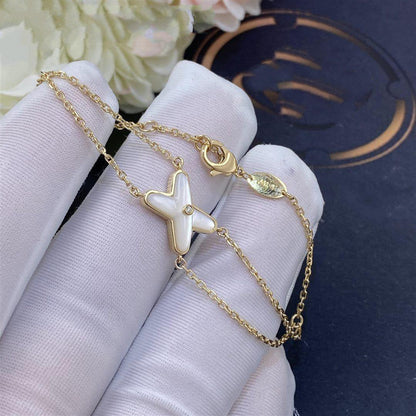 [LOXURA]JEUX BRACELET WHITE MOP GOLD 1 DIAMOND
