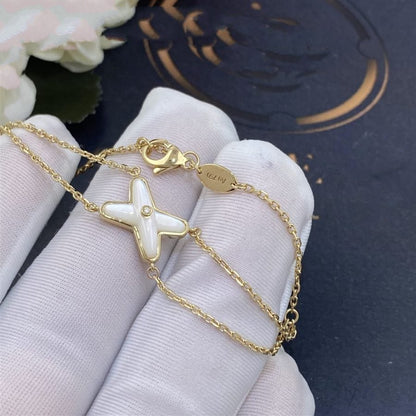 [LOXURA]JEUX BRACELET WHITE MOP GOLD 1 DIAMOND