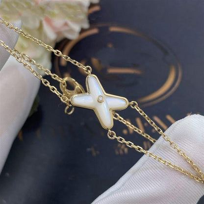 [LOXURA]JEUX BRACELET WHITE MOP GOLD 1 DIAMOND