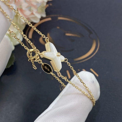 [LOXURA]JEUX BRACELET WHITE MOP GOLD 1 DIAMOND