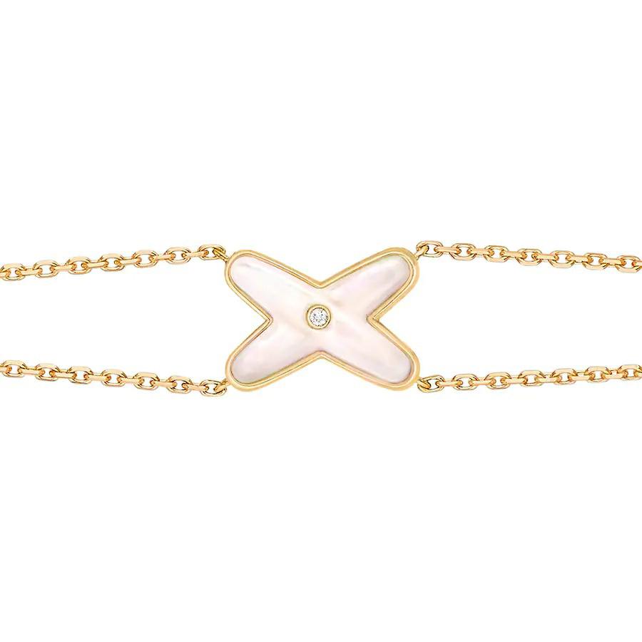 [LOXURA]JEUX BRACELET WHITE MOP GOLD 1 DIAMOND