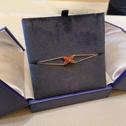 [LOXURA]JEUX BRACELET CARNELIAN PINK GOLD 1 DIAMOND