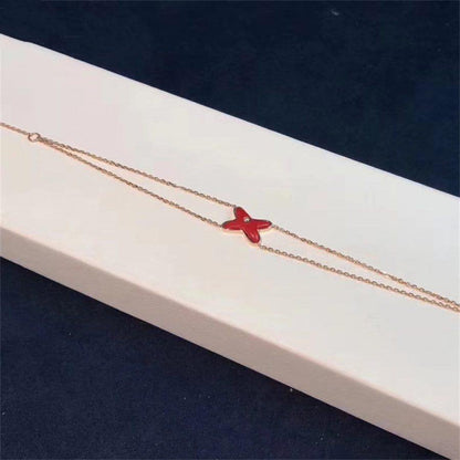 [LOXURA]JEUX BRACELET CARNELIAN PINK GOLD 1 DIAMOND
