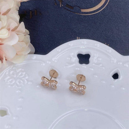[LOXURA]JEUX DE PINK GOLD DIAMOND EARRINGS