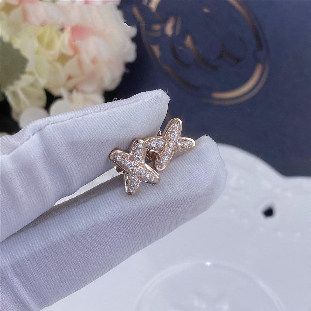 [LOXURA]JEUX DE PINK GOLD DIAMOND EARRINGS