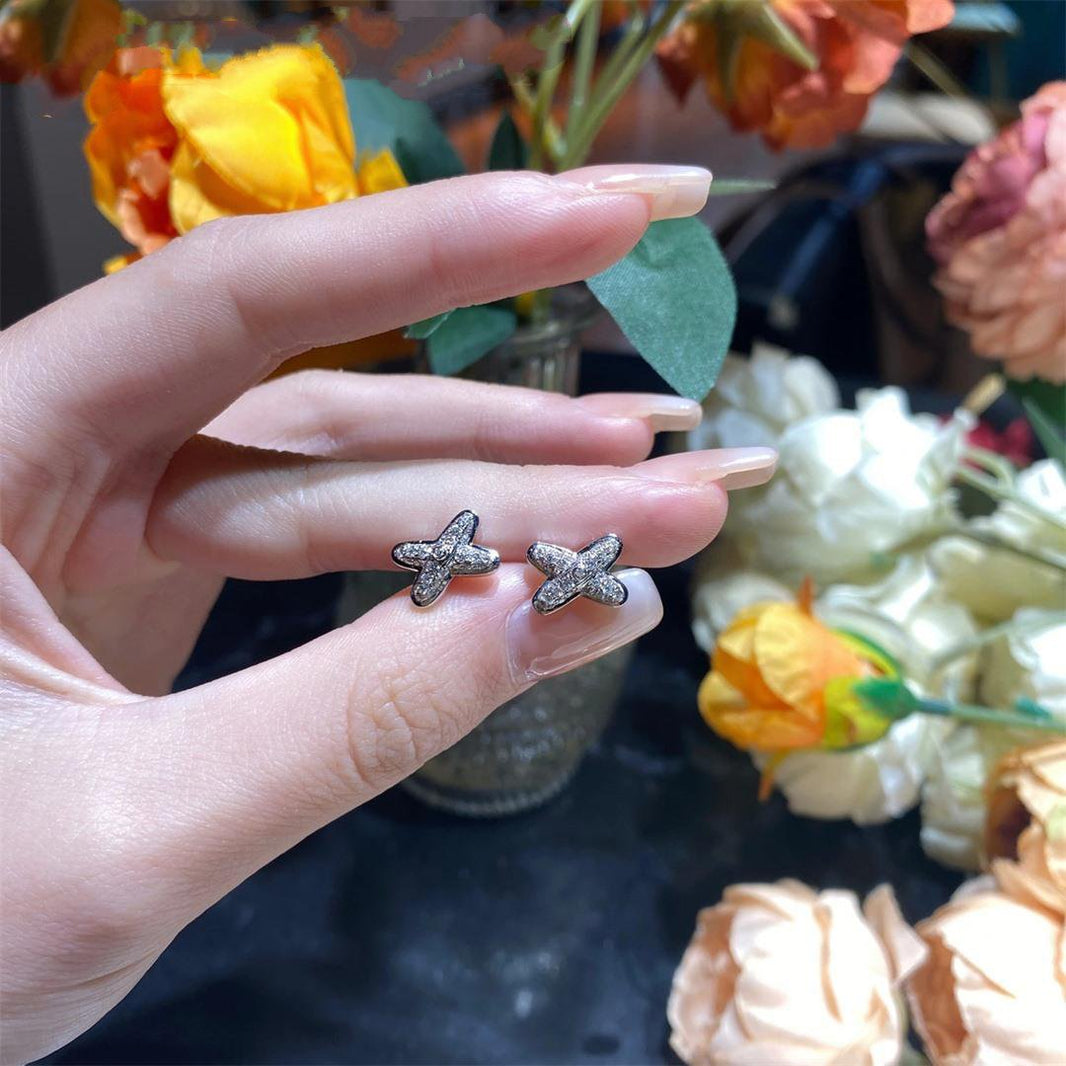 [LOXURA]JEUX DE SILVER DIAMOND EARRINGS