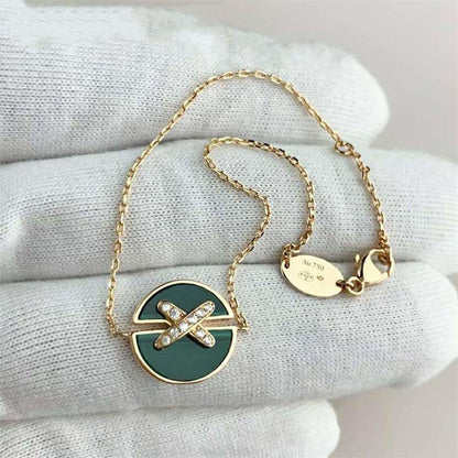 [LOXURA]JEUX DE BRACELET MALACHITE PINK GOLD DIAMONDS