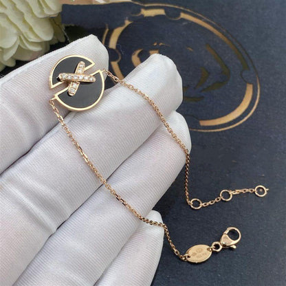 [LOXURA]JEUX DE BRACELET ONYX PINK GOLD DIAMOND