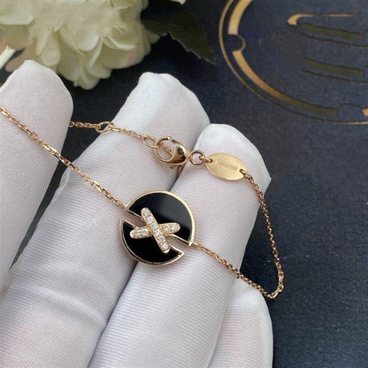 [LOXURA]JEUX DE BRACELET ONYX PINK GOLD DIAMOND
