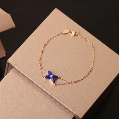 [LOXURA]Hollow Design Four-Leaf Clover Flower Shape Ring