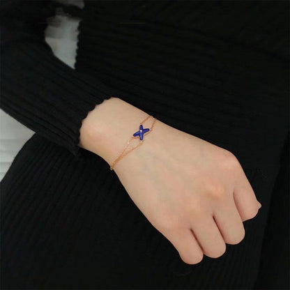 [LOXURA]Hollow Design Four-Leaf Clover Flower Shape Ring