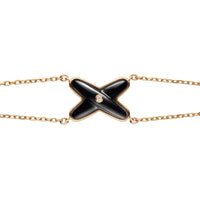 [LOXURA]JEUX BRACELET ONYX PINK GOLD 1 DIAMOND