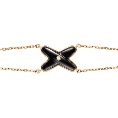 [LOXURA]JEUX BRACELET ONYX PINK GOLD 1 DIAMOND