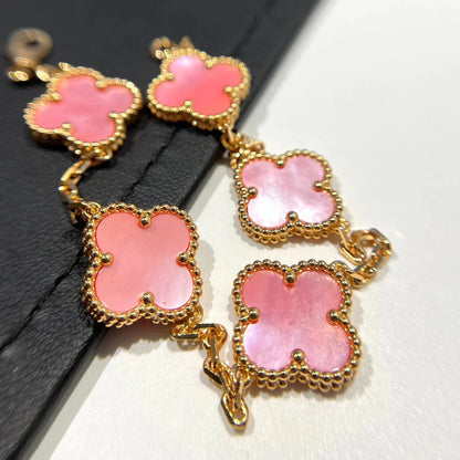 [LOXURA] CLOVER 5 MOTIFS  PINK MOP BRACELET COLLECTION