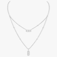[LOXURA]MOVE 2 ROW DIAMOND NECKLACE
