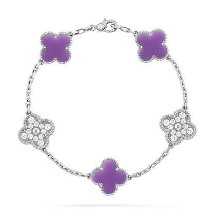 [LOXURA]CLOVER 5 MOTIF LIGHT PURPLE BRACELET COLLECTION