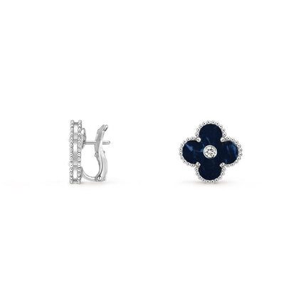 [LOXURA]CLOVER SILVER 15MM MOP DIAMOND EARRINGS COLLECTION
