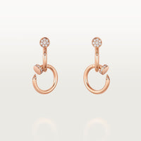 [LOXURA]JUSTE HALF DIAMOND DOUBLE EARRINGS